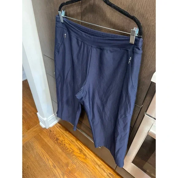 Lucy Athletic Crop blue capris wide leg Pants XL‎ - Picture 2 of 4